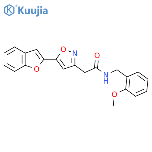 2-[5-(1-benzofuran-2-yl)-1,2-oxazol-3-yl]-N-[(2-methoxyphenyl)methyl]acetamide structure