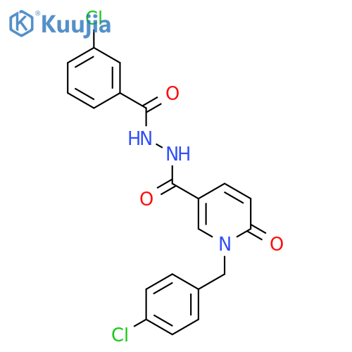 3-chloro-N'-{1-[(4-chlorophenyl)methyl]-6-oxo-1,6-dihydropyridine-3-carbonyl}benzohydrazide structure