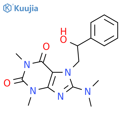 8-(dimethylamino)-7-(2-hydroxy-2-phenylethyl)-1,3-dimethyl-2,3,6,7-tetrahydro-1H-purine-2,6-dione structure