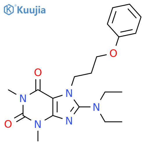 8-(diethylamino)-1,3-dimethyl-7-(3-phenoxypropyl)-2,3,6,7-tetrahydro-1H-purine-2,6-dione structure