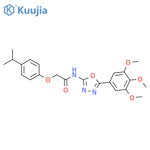 2-4-(propan-2-yl)phenoxy-N-5-(3,4,5-trimethoxyphenyl)-1,3,4-oxadiazol-2-ylacetamide structure