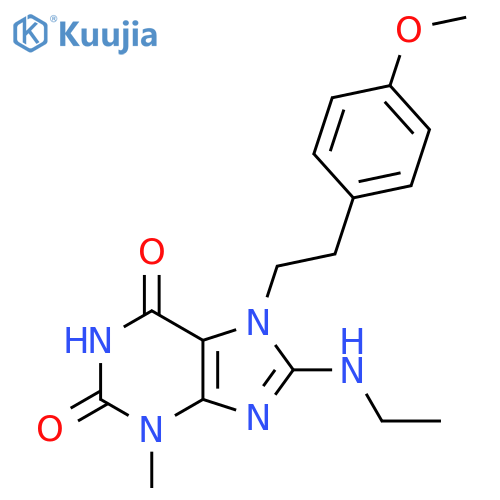 8-(ethylamino)-7-2-(4-methoxyphenyl)ethyl-3-methyl-2,3,6,7-tetrahydro-1H-purine-2,6-dione structure