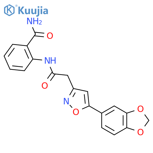 2-(2-(5-(Benzo[d][1,3]dioxol-5-yl)isoxazol-3-yl)acetamido)benzamide structure