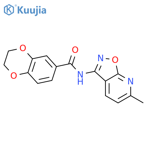 N-{6-methyl-1,2oxazolo5,4-bpyridin-3-yl}-2,3-dihydro-1,4-benzodioxine-6-carboxamide structure