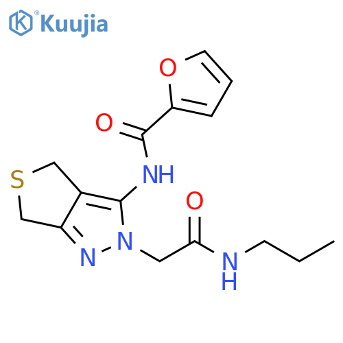 N-{2-[(propylcarbamoyl)methyl]-2H,4H,6H-thieno[3,4-c]pyrazol-3-yl}furan-2-carboxamide structure