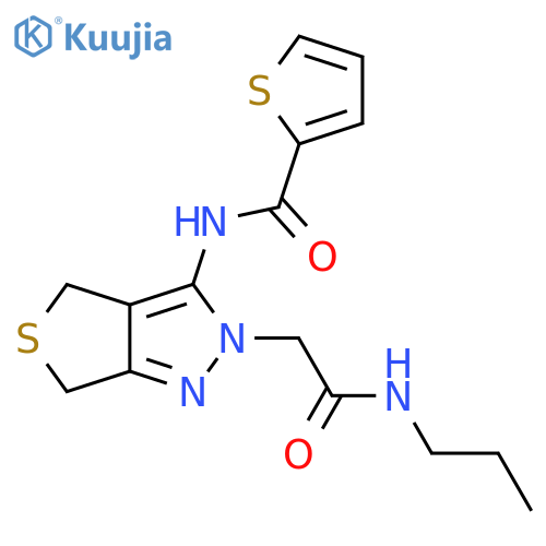 N-{2-[(propylcarbamoyl)methyl]-2H,4H,6H-thieno[3,4-c]pyrazol-3-yl}thiophene-2-carboxamide structure