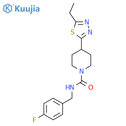 4-(5-ethyl-1,3,4-thiadiazol-2-yl)-N-(4-fluorophenyl)methylpiperidine-1-carboxamide structure