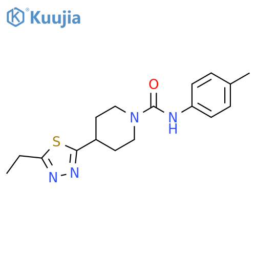 4-(5-ethyl-1,3,4-thiadiazol-2-yl)-N-(4-methylphenyl)piperidine-1-carboxamide structure