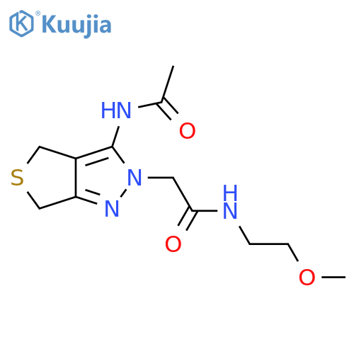 2-{3-acetamido-2H,4H,6H-thieno3,4-cpyrazol-2-yl}-N-(2-methoxyethyl)acetamide structure