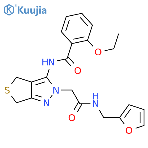 2-ethoxy-N-2-({(furan-2-yl)methylcarbamoyl}methyl)-2H,4H,6H-thieno3,4-cpyrazol-3-ylbenzamide structure