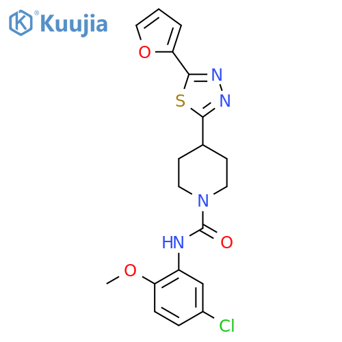 N-(5-chloro-2-methoxyphenyl)-4-5-(furan-2-yl)-1,3,4-thiadiazol-2-ylpiperidine-1-carboxamide structure