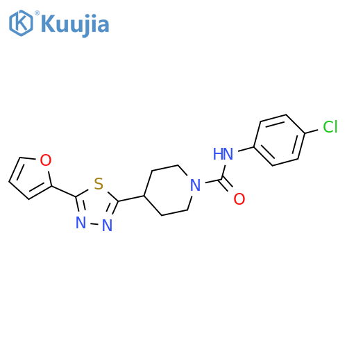 N-(4-chlorophenyl)-4-5-(furan-2-yl)-1,3,4-thiadiazol-2-ylpiperidine-1-carboxamide structure