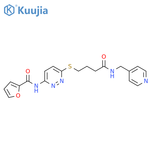 N-{6-(3-{(pyridin-4-yl)methylcarbamoyl}propyl)sulfanylpyridazin-3-yl}furan-2-carboxamide structure