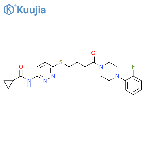 N-6-({4-4-(2-fluorophenyl)piperazin-1-yl-4-oxobutyl}sulfanyl)pyridazin-3-ylcyclopropanecarboxamide structure