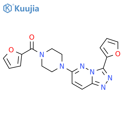 furan-2-yl-[4-[3-(furan-2-yl)-[1,2,4]triazolo[4,3-b]pyridazin-6-yl]piperazin-1-yl]methanone structure