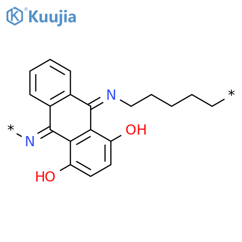 Poly[nitrilo(9,10-dihydro-1,4-dihydroxy-9,10-anthracenediylidene)nitrilo-1,5-pentanediyl] structure
