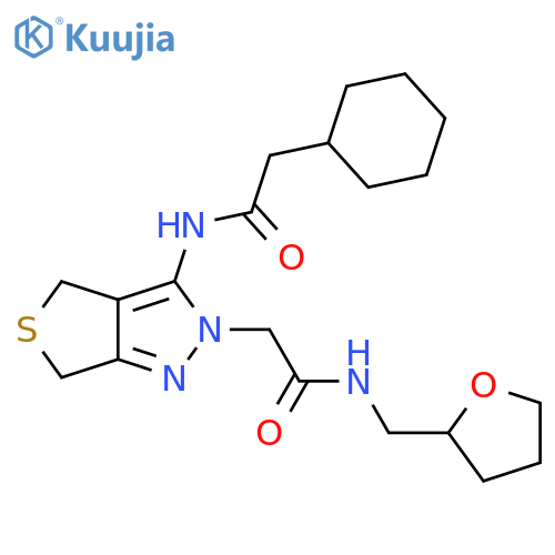 2-[3-(2-cyclohexylacetamido)-2H,4H,6H-thieno[3,4-c]pyrazol-2-yl]-N-[(oxolan-2-yl)methyl]acetamide structure