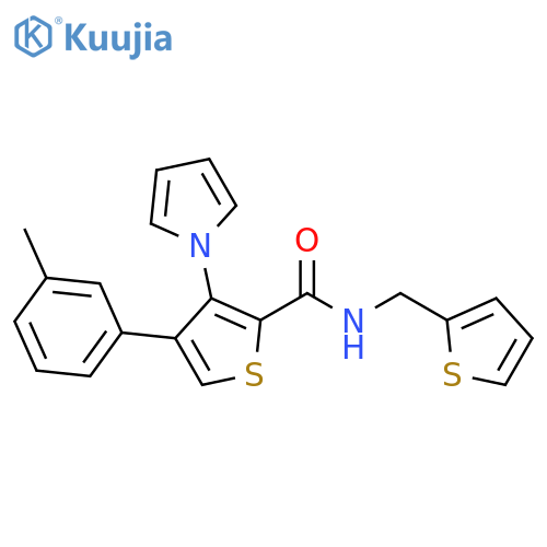 4-(3-methylphenyl)-3-(1H-pyrrol-1-yl)-N-[(thiophen-2-yl)methyl]thiophene-2-carboxamide structure
