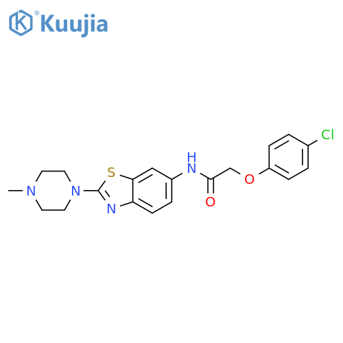2-(4-chlorophenoxy)-N-[2-(4-methylpiperazin-1-yl)-1,3-benzothiazol-6-yl]acetamide structure