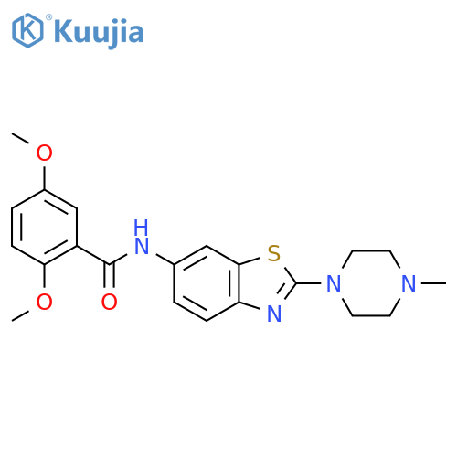 2,5-dimethoxy-N-[2-(4-methylpiperazin-1-yl)-1,3-benzothiazol-6-yl]benzamide structure