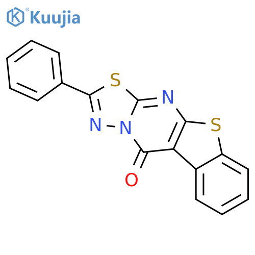 10H-[1]Benzothieno[2,3-d][1,3,4]thiadiazolo[3,2-a]pyrimidin-10-one,2-phenyl- structure