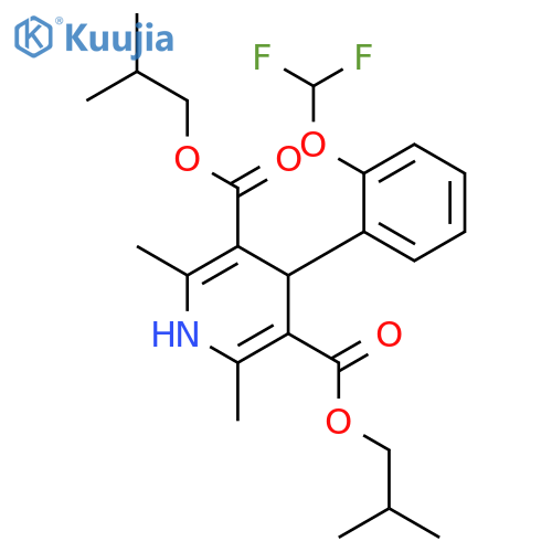 3,5-Pyridinedicarboxylicacid, 4-[2-(difluoromethoxy)phenyl]-1,4-dihydro-2,6-dimethyl-,3,5-bis(2-methylpropyl) ester structure