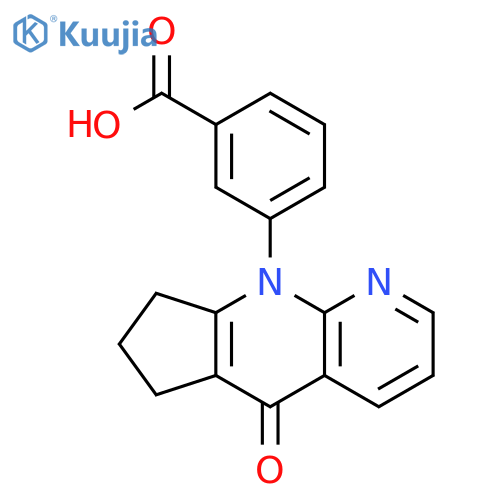 Benzoic acid, 3-(5,6,7,8-tetrahydro-5-oxo-9H-cyclopenta[b][1,8]naphthyridin-9-yl)- structure