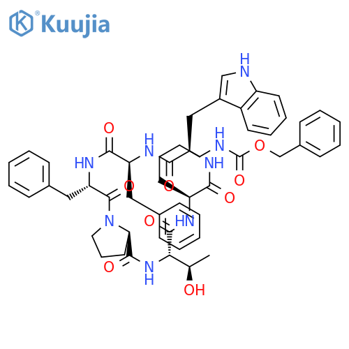 Cyclo[N6-[(phenylmethoxy)carbonyl]-L-lysyl-D-tryptophyl-L-phenylalanyl-L-phenylalanyl-D-prolyl-L-threonyl] structure