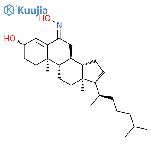 Cholest-4-en-6-one, 3-hydroxy-, oxime, (3b,6E)- structure