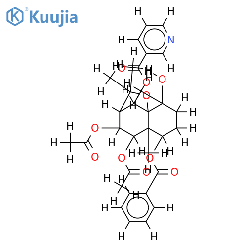 1alpha-benzoyloxy-6beta-nicotinoyloxy-8beta,9alpha-diacetoxy-4beta-hydroxydihydro-beta-agarofuran structure