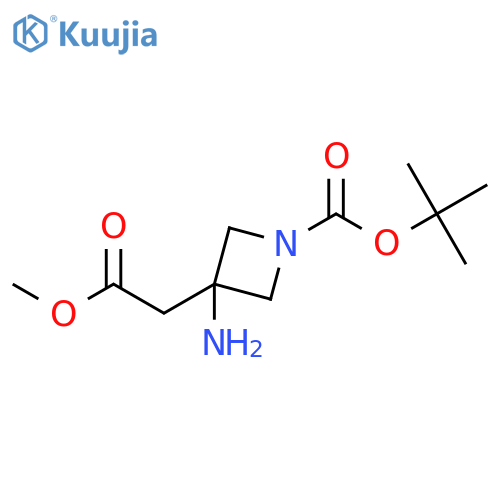 tert-butyl 3-amino-3-(2-methoxy-2-oxoethyl)azetidine-1-carboxylate structure