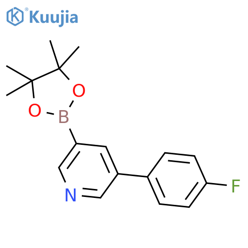Pyridine, 3-(4-fluorophenyl)-5-(4,4,5,5-tetramethyl-1,3,2-dioxaborolan-2-yl)- structure