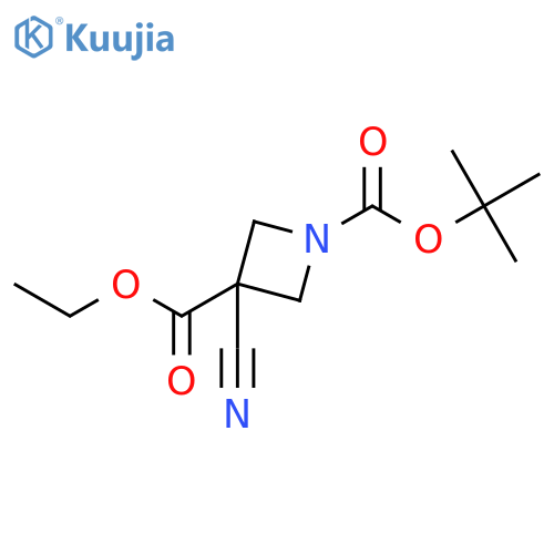 O1-tert-butyl O3-ethyl 3-cyanoazetidine-1,3-dicarboxylate structure