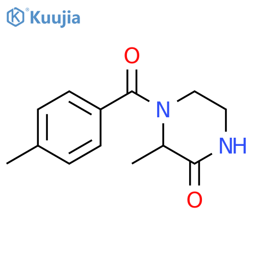 3-methyl-4-(4-methylbenzoyl)piperazin-2-one structure