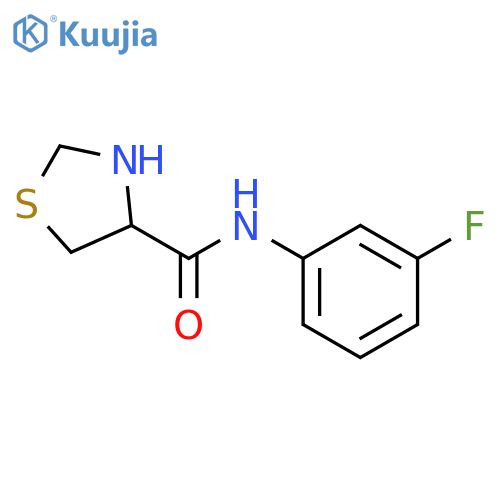 N-(3-fluorophenyl)-1,3-thiazolidine-4-carboxamide structure