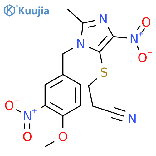 Propanenitrile,3-[[1-[(4-methoxy-3-nitrophenyl)methyl]-2-methyl-4-nitro-1H-imidazol-5-yl]thio]- structure