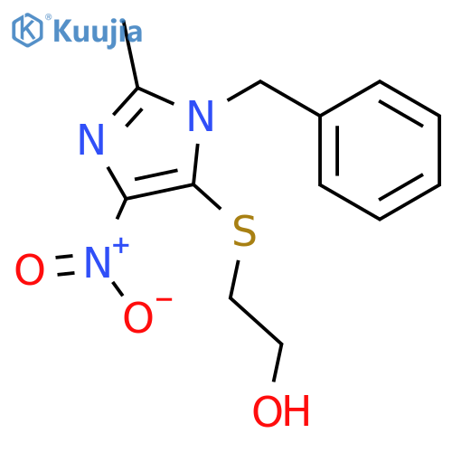 Ethanol, 2-[[2-methyl-4-nitro-1-(phenylmethyl)-1H-imidazol-5-yl]thio]- structure