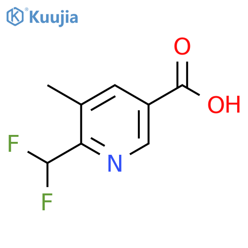 6-(difluoromethyl)-5-methylpyridine-3-carboxylic acid structure