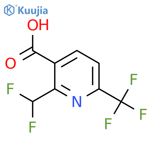 2-(Difluoromethyl)-6-(trifluoromethyl)pyridine-3-carboxylic acid structure