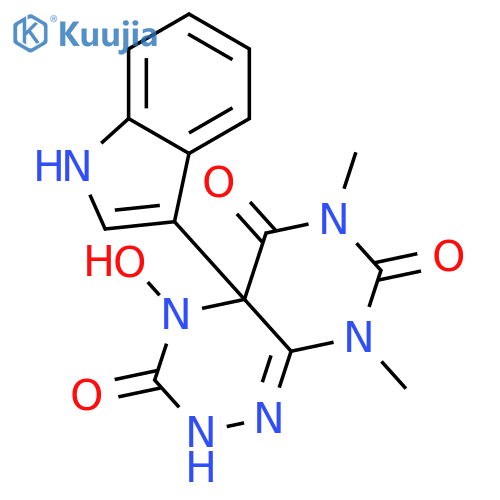 Pyrimido[5,4-e]-1,2,4-triazine-3,5,7(6H)-trione,2,4,4a,8-tetrahydro-4-hydroxy-4a-1H-indol-3-yl-6,8-dimethyl- structure