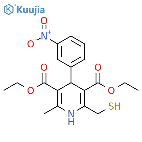 3,5-Pyridinedicarboxylic acid,1,4-dihydro-2-(mercaptomethyl)-6-methyl-4-(3-nitrophenyl)-, diethylester structure