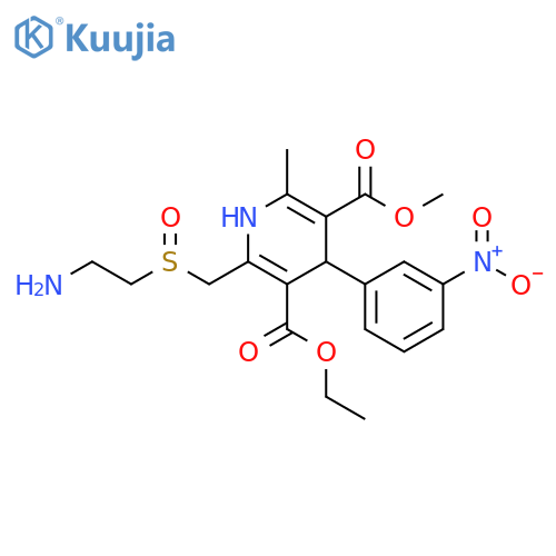 3,5-Pyridinedicarboxylic acid,2-[[(2-aminoethyl)sulfinyl]methyl]-1,4-dihydro-6-methyl-4-(3-nitrophenyl)-,3-ethyl 5-methyl ester structure