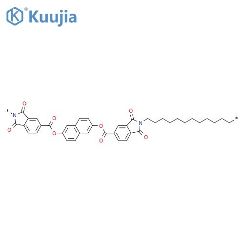 Poly[(1,3-dihydro-1,3-dioxo-2H-isoindole-2,5-diyl)carbonyloxy-2,6-naphthalenediyloxycarbonyl(1,3-dihydro-1,3-dioxo-2H-isoindole-5,2-diyl)-1,12-dodecanediyl] structure