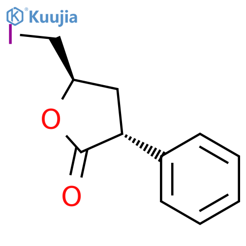 2(3H)-Furanone, dihydro-5-(iodomethyl)-3-phenyl-, (3R-trans)- structure