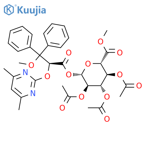 (2S,3R,4S,5S,6S)-2-((S)-2-(4,6-dimethylpyrimidin-2-yloxy)-3-methoxy-3,3-diphenylpropanoyloxy)-6-(methoxycarbonyl)tetrahydro-2H-pyran-3,4,5-triyl triacetate structure