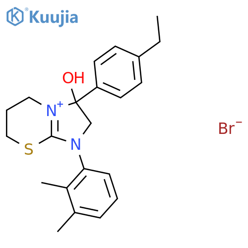 1-(2,3-dimethylphenyl)-3-(4-ethylphenyl)-3-hydroxy-2H,3H,5H,6H,7H-1-imidazo2,1-b1,3thiazin-1-ylium bromide structure