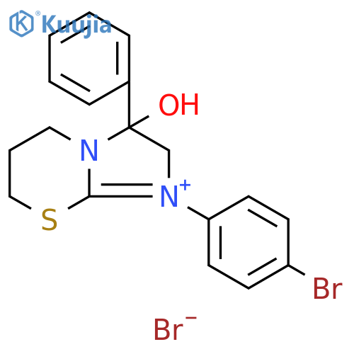 1-(4-bromophenyl)-3-hydroxy-3-phenyl-2H,3H,5H,6H,7H-1-imidazo[2,1-b][1,3]thiazin-1-ylium bromide structure