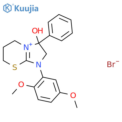 1-(2,5-dimethoxyphenyl)-3-hydroxy-3-phenyl-2H,3H,5H,6H,7H-1-imidazo2,1-b1,3thiazin-1-ylium bromide structure