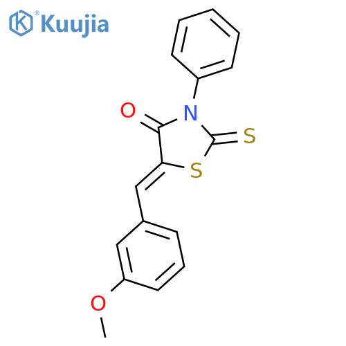 4-Thiazolidinone, 5-[(3-methoxyphenyl)methylene]-3-phenyl-2-thioxo- structure