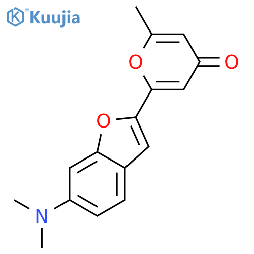 4H-Pyran-4-one, 2-[6-(dimethylamino)-2-benzofuranyl]-6-methyl- structure